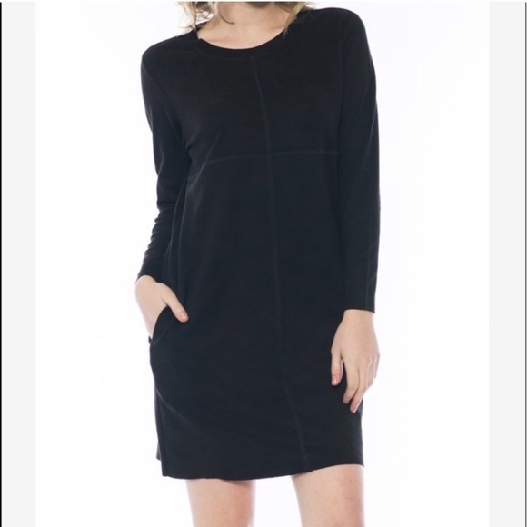 Joh. Black Faux Suede Aurora Long Sleeve Dress - Picture 7 of 9